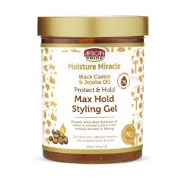 African Pride Moisture Miracle Black Castor & Jojoba Oil Max Hold Styling Gel 510 g