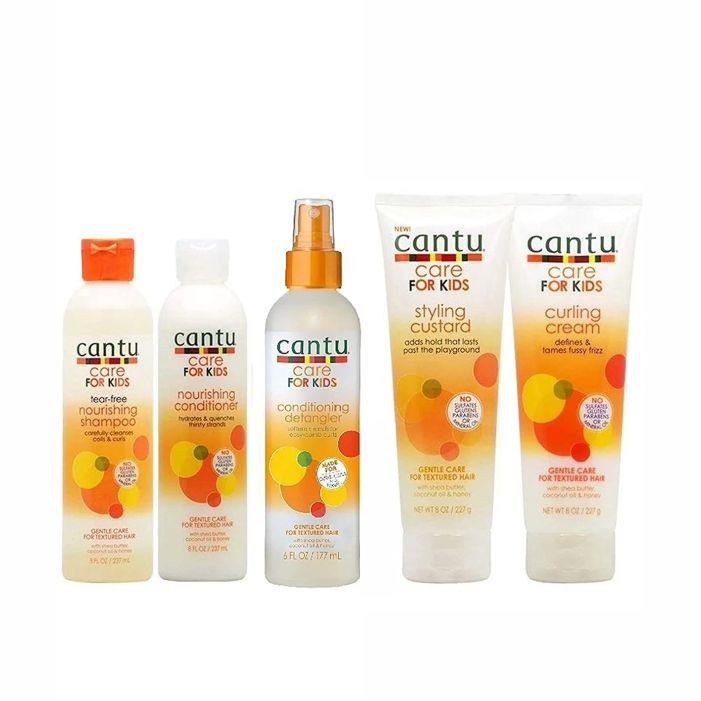 Cantu Care For Kids  Shampoo + Cond. + Detangler + Styling Custard + Curling Cream
